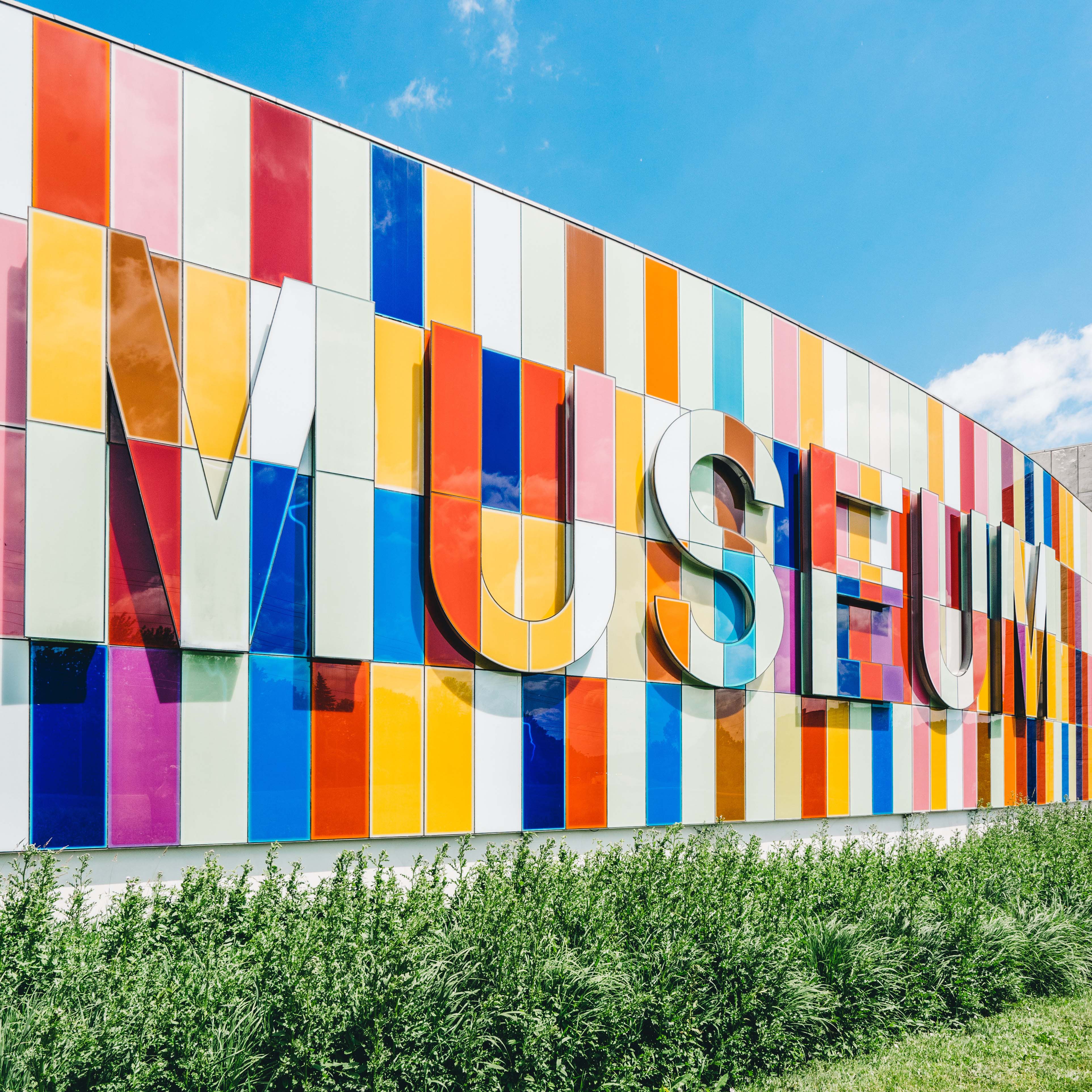 Colorful wall with museum written on it